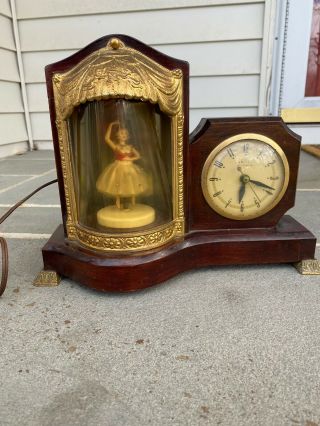 Vintage Dancing Ballerina United Electric Clock Corp Model 870 Animated & Music