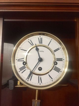 Vintage Hermle Westminster Chime Wall Clock With Selfs On Both Side 3