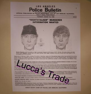 Richard Ramirez The Night Stalker Los Angeles Police Department Wanted Poster