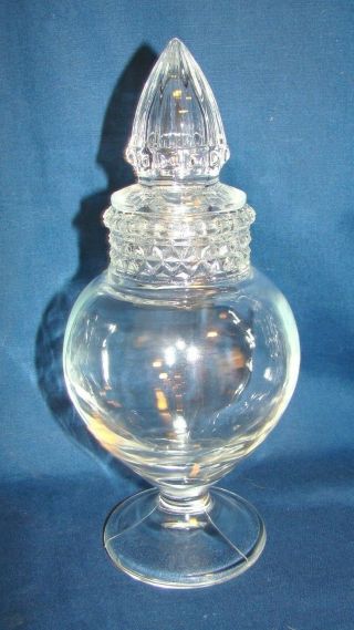 Vintage Tiffin Glass Egyptian 8 1/2 " Footed Globe Apothecary Candy Jar