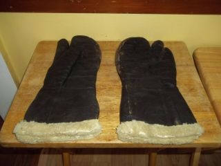 Vintage Wwii Us Army Air Force Gunner Mittens Gloves Type A - 9a Size Large