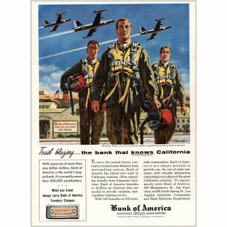 1955 Bank Of America: Hamilton Field California Vintage Print Ad