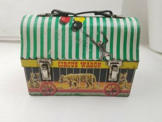Vintage 1958 " Circus Wagon " Metal Lunch Box (no Thermos)
