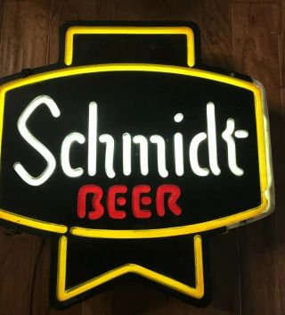 Vintage Schmidt Beer Lighted Sign Large Hanging Wall Bar Light