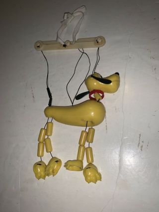 Walt Disney Productions Pluto Dog Marionette String Puppet Toy Vintage