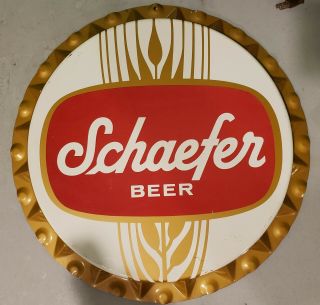 Vintage Schaefer Beer Bottle Cap Advertising Sign