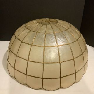 Vintage Mcm Capiz Shell Dome Shaped Lamp Shade 18” Diameter