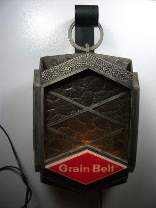 Grain Belt Beer Lighted Lantern Style Wall Sign - - Please Read