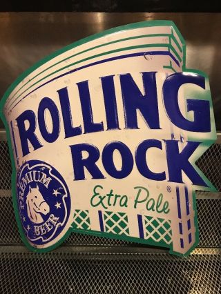 Rolling Rock Latrobe Brewing Pa Extra Pale Beer Sign Bar Pub Game Room
