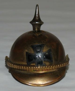 Antique Wwi German Spiked Helmet,  Enamel Cross Sewing Tape Measure - Nr