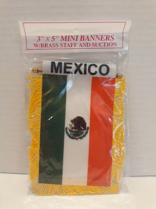 Mexico 4 " X 6 " Mini Banners Flag Great For Car Window Mirror Hanging