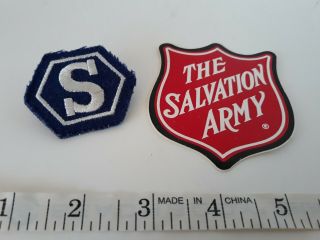 Salvation Army Lapel Pin & Sticker Logo Uniform Patch Collectibles Red Blue