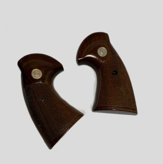 Vintage Colt Python Factory Wood Grips Checkered