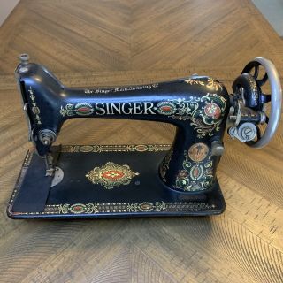 Antique 1917 Singer Sewing Machine Floral Head Model 115 - G5238072 Great Cond.