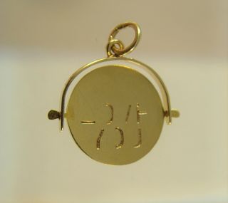 Vintage " I Love You " Spinning 9 Ct Gold Charm