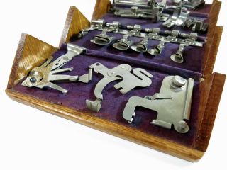 Restored Antique Singer Sewing Machine 1889 Oak Puzzle Box — Purple Velvet