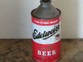 Edelweiss Light Beer.  Really.  Chicago.  Cone Top