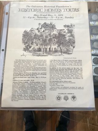 Galveston Historic Homes Tour - Texas - 1975.  First Year Ad Sheet