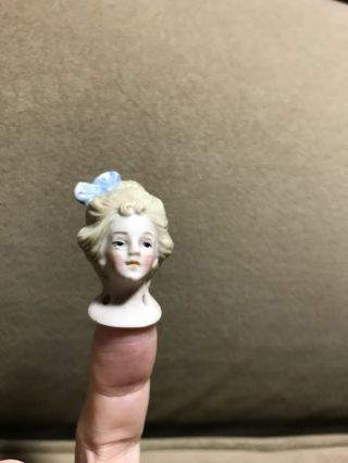 Porcelain Pincushion Doll Head Marie Antoinette Or Victorian Head Vintage