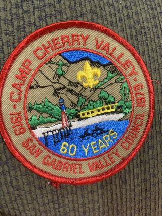 1979 Boy Scout Patch Camp Cherry Valley San Gabriel Valley 60th Anniversary