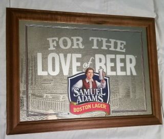 Samuel Adams Boston Lager Beer Bar Pub Man Cave Mirror Sign For The Love Of Beer