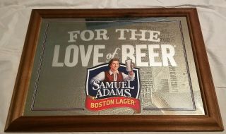 Samuel Adams Boston Lager Beer Bar Pub Man Cave Mirror Sign For The Love Of Beer 2