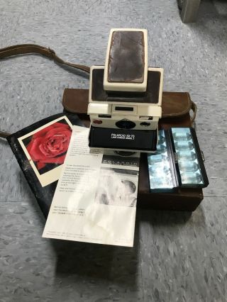 Vintage Polaroid Sx - 70 Model 2 Land Camera With Instructions Brown And White