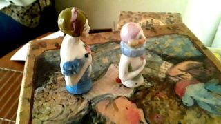 2 Antique Porcelain Pin Cushion Half Dolls Germany/Japan 3