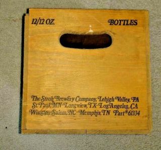 STROH ' S SIGNATURE BEER VINTAGE 80 ' S WOODEN CRATE DISPLAY BOX W/SIGNATURE 3
