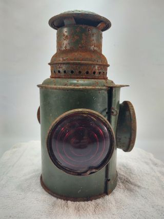 Vintage Dietz N.  Y.  Usa Railroad Monitor Tail Lamp/lantern - Red & Clear Lens