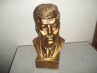 Vintage John F Kennedy Bust 13.  5 3/4 " X 5 " Unique Large Heavy Chalkware Mexico