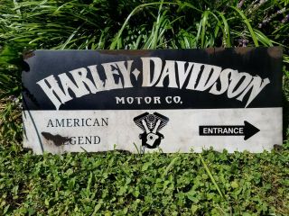 Harley Davidson Barn Find Vintage Look Metal Gas Oil Hand Made Sign 24x10 Vtg