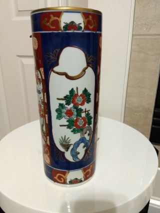 Vintage Gold Imari Hand Painted Vase 12” Porcelain Japan 2