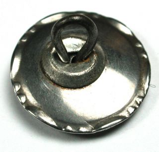 Antique Steel Cup Button with Cut Steel Fig Fruit Design - 9/16 