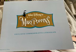 3 Lithographs Mary Poppins,  Aladdin,  Toy Story Disney Store Commemorative Matted 2