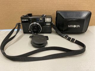 Vintage Black Minolta Hi Matic Af2 Point & Shoot Camera Leather Case