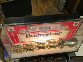Vintage Budweiser Beer Lighted Clydesdale Bar Clamp Sign Light Napkin Holder 3