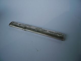Antique DUTCH SOLID SILVER SEWING NEEDLE CASE HOLDER 2