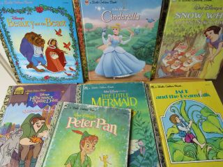 7 A Little Golden Books Disney Snow White Cinderella Peter Pan Etc.