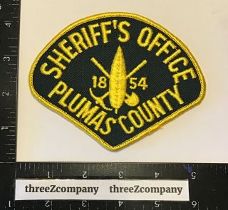 Vtg Plumas County California Sheriff’s Office Police Patch Ca