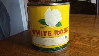 Vintage Advertising White Rose Motor Oil Grease Tin Can