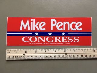 Vice President Mike Pence For Congress Indiana Bumper Sticker Official Campaign
