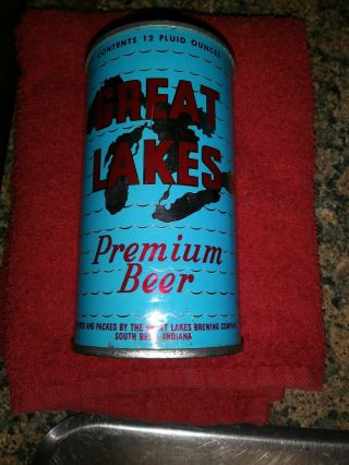 Great Lakes Beer Can 1964 Fan Tab / Zip Top B/o A/o - South Bend In.  Usa