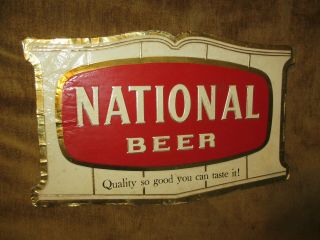 Vintage 1964 National Beer Baltimore Md Store Advertising Display Sign