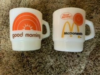Vintage Fire King Coffee Cups/mugs,  Mcdonald 