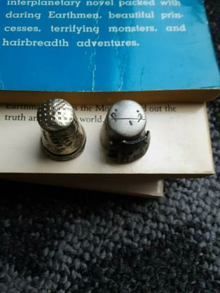 2 Vintage Sewing Thimbles Old Woman In A Shoe And 1 Handmade Sewing