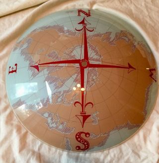 Vintage Ceiling Light Cover Nautical Compass World Globe Map Glass Shade