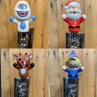 Rudolph Santa Claus Hermey Yeti Beer Keg Mini Tap Handle Set Of 4 Rankin Bass