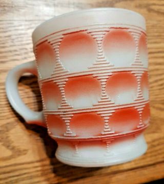 Vintage Fire King Ware Anchor Hocking Red And White Camelot Mug