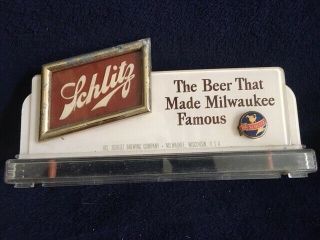 Schlitz Beer Sign Cash Register Topper - Vintage Circa 1940s - Rare